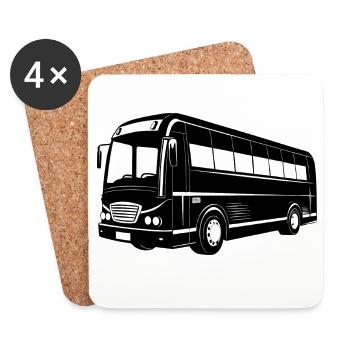 Tourbus - Untersetzer (4er-Set) - Weiß - Vorne