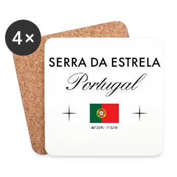 Serra da Estrela Portugal Koordinaten Reise - Untersetzer (4er-Set) - Weiß - Vorne