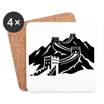 Chinesische Mauer - Untersetzer (4er-Set) - Weiß - Vorne