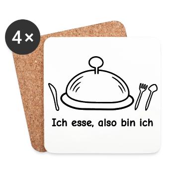 Ich esse, also bin ich - Untersetzer (4er-Set) - Weiß - Vorne