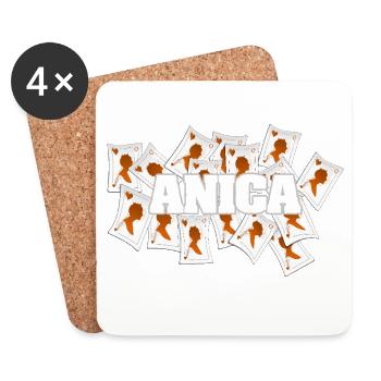 Herzdame Anica - Untersetzer (4er-Set) - Weiß - Vorne