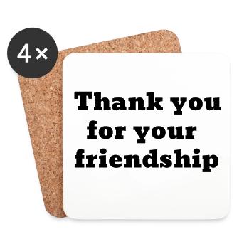 DANKE FÜR DEINE FREUNDSCHAFT - Untersetzer (4er-Set) - Weiß - Vorne