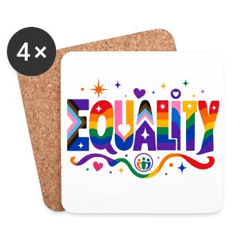Equality Statement for Pride Fans CSD Outfit - Coasters (set of 4) - white - Front