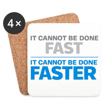 Not done quickly Motif - Coasters (set of 4) - white - Front