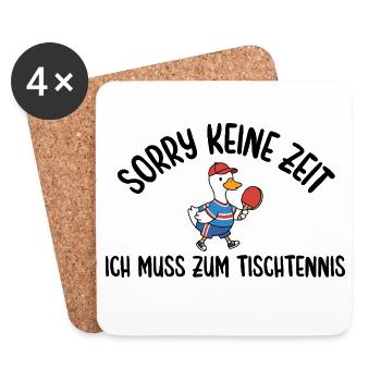 Tischtennisspieler Gans Muss zum Tischtennis - Untersetzer (4er-Set) - Weiß - Vorne