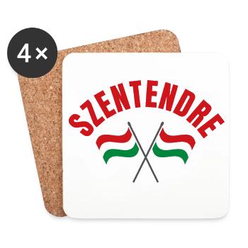 Szentendre a traversé les drapeaux hongrois - Dessous de verre (lot de 4) - blanc - Devant