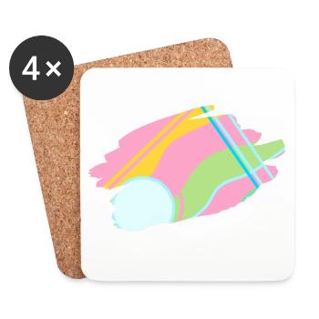 Pastel Abstract Design - Coasters (set of 4) - white - Front