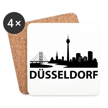Düsseldorf Skyline - Untersetzer (4er-Set) - Weiß - Vorne