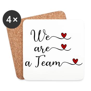 Nous sommes une équipe Team Unity Design with a Heart - Dessous de verre (lot de 4) - blanc - Devant