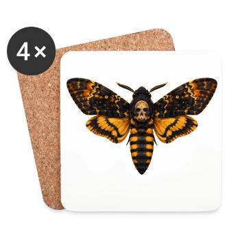 Death's head Hawkmoth Acherontia atropos - Coasters (set of 4) - white - Front