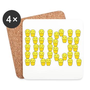 Cute duck typography - Coasters (set of 4) - white - Front