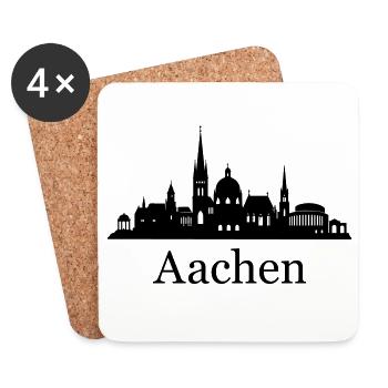 Aachen Skyline - Untersetzer (4er-Set) - Weiß - Vorne