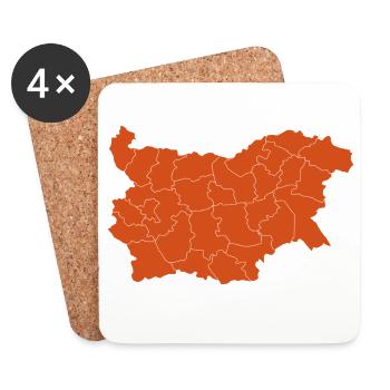 Karte von Bulgarien - Untersetzer (4er-Set) - Weiß - Vorne