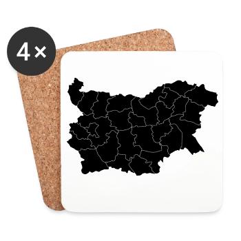 Karte von Bulgarien - Untersetzer (4er-Set) - Weiß - Vorne
