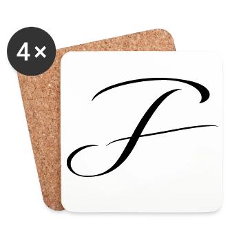 Name mit F Initiale für Felix Fabian Friedrich - Untersetzer (4er-Set) - Weiß - Vorne