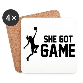 Frauen Basketball - Untersetzer (4er-Set) - Weiß - Vorne