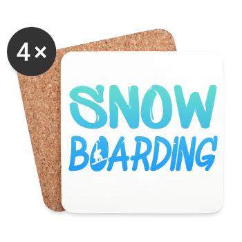 Snowboarden  - Untersetzer (4er-Set) - Weiß - Vorne