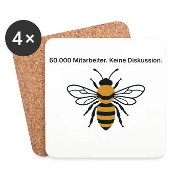 60.000 Mitarbeiter. Keine Diskussion. - Imker - Untersetzer (4er-Set) - Weiß - Vorne