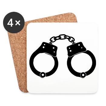 Handschellen Geschenk Weihnachten - Untersetzer (4er-Set) - Weiß - Vorne