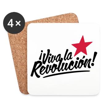 viva la revolucion - revolution! - Coasters (set of 4) - white - Front