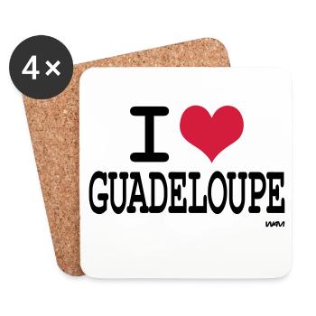 ich liebe die Guadeloupe by wam - Untersetzer (4er-Set) - Weiß - Vorne