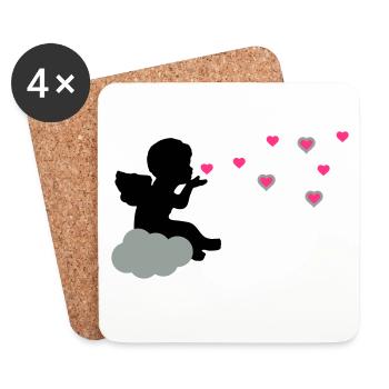 Cher ange - Dessous de verre (lot de 4) - blanc - Devant