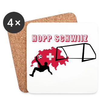 Hopp Schwiiz - Untersetzer (4er-Set) - Weiß - Vorne