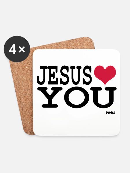 jesus loves you - Untersetzer (4er-Set) - Weiß