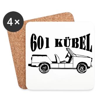  601 Kübel , NVA Kult , DDR Kult (25) - Untersetzer (4er-Set) - Weiß - Vorne