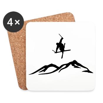Ski freestyle - Coasters (set of 4) - white - Front