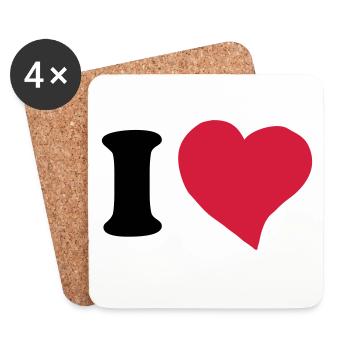 I love ... - Coasters (set of 4) - white - Front
