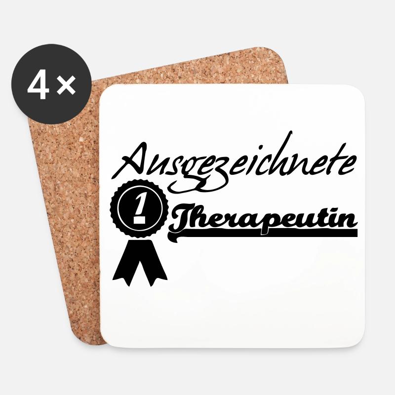 Ausgezeichnete Therapeutin Geschenk - Untersetzer (4er-Set) - Weiß
