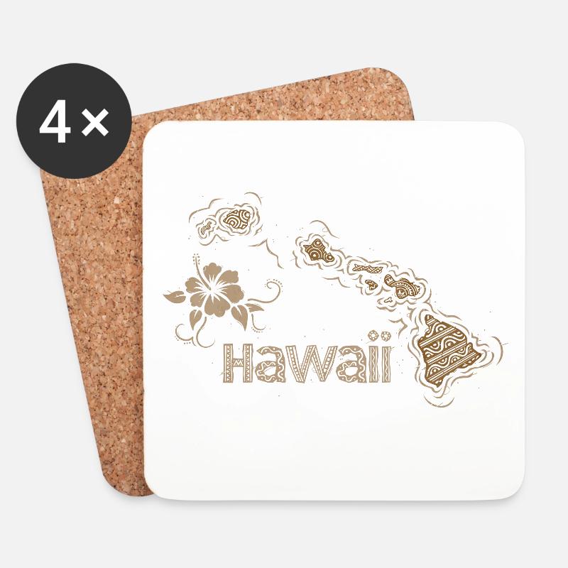 Hawaii - Untersetzer (4er-Set) - Weiß