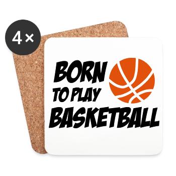 Born to play Basketball - Coasters (set of 4) - white - Front