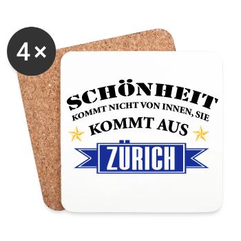 Beauty from Zurich - Coasters (set of 4) - white - Front