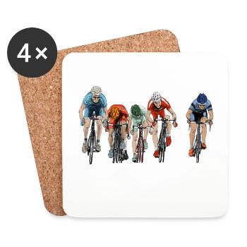 cycling - Coasters (set of 4) - white - Front