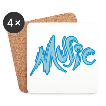 Music - Untersetzer (4er-Set) - Weiß - Vorne