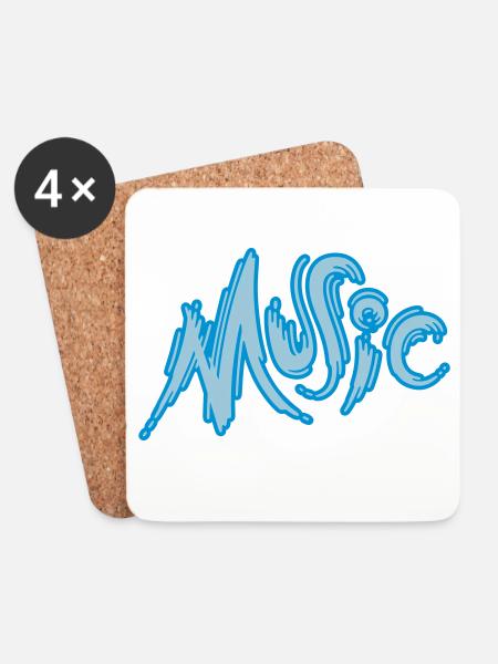 Music - Untersetzer (4er-Set) - Weiß