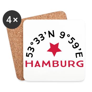 Hambourg - Dessous de verre (lot de 4) - blanc - Devant