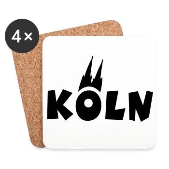 Köln mit Kölner Dom - Untersetzer (4er-Set) - Weiß - Vorne