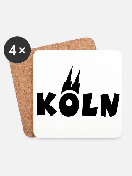 Köln mit Kölner Dom - Untersetzer (4er-Set) - Weiß
