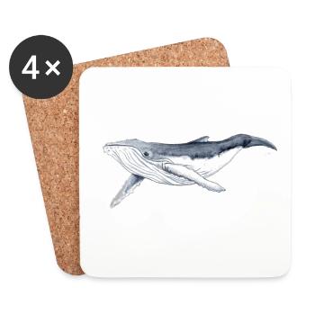 Baby humpback whale - Baleine - Coasters (set of 4) - white - Front