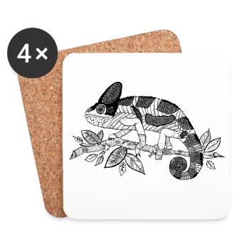 Chameleon - Dessous de verre (lot de 4) - blanc - Devant
