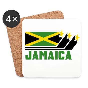 Jamaïque / Cadeau / Caraïbes / Reggae / Kingston - Dessous de verre (lot de 4) - blanc - Devant