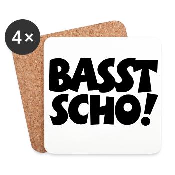 Basst Scho - Untersetzer (4er-Set) - Weiß - Vorne