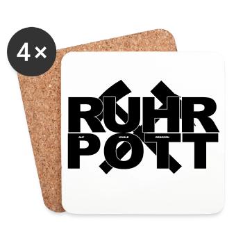 RUHRPOTT AUF KOHLE GEBOREN - Untersetzer (4er-Set) - Weiß - Vorne