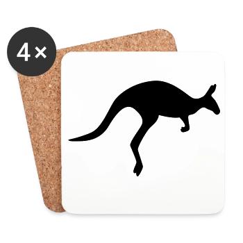 kangaroo - Coasters (set of 4) - white - Front