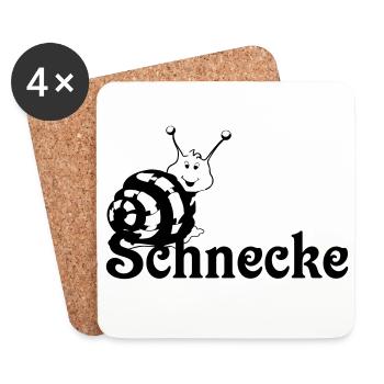 Schnecke - Untersetzer (4er-Set) - Weiß - Vorne