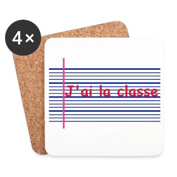 La Classe - Dessous de verre (lot de 4) - blanc - Devant