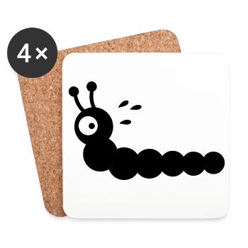 Angstschwitzender Wurm - Untersetzer (4er-Set) - Weiß - Vorne